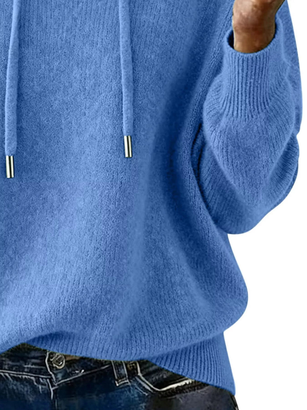 Drawstring Long Sleeve Hooded Sweater - Elvaré Store