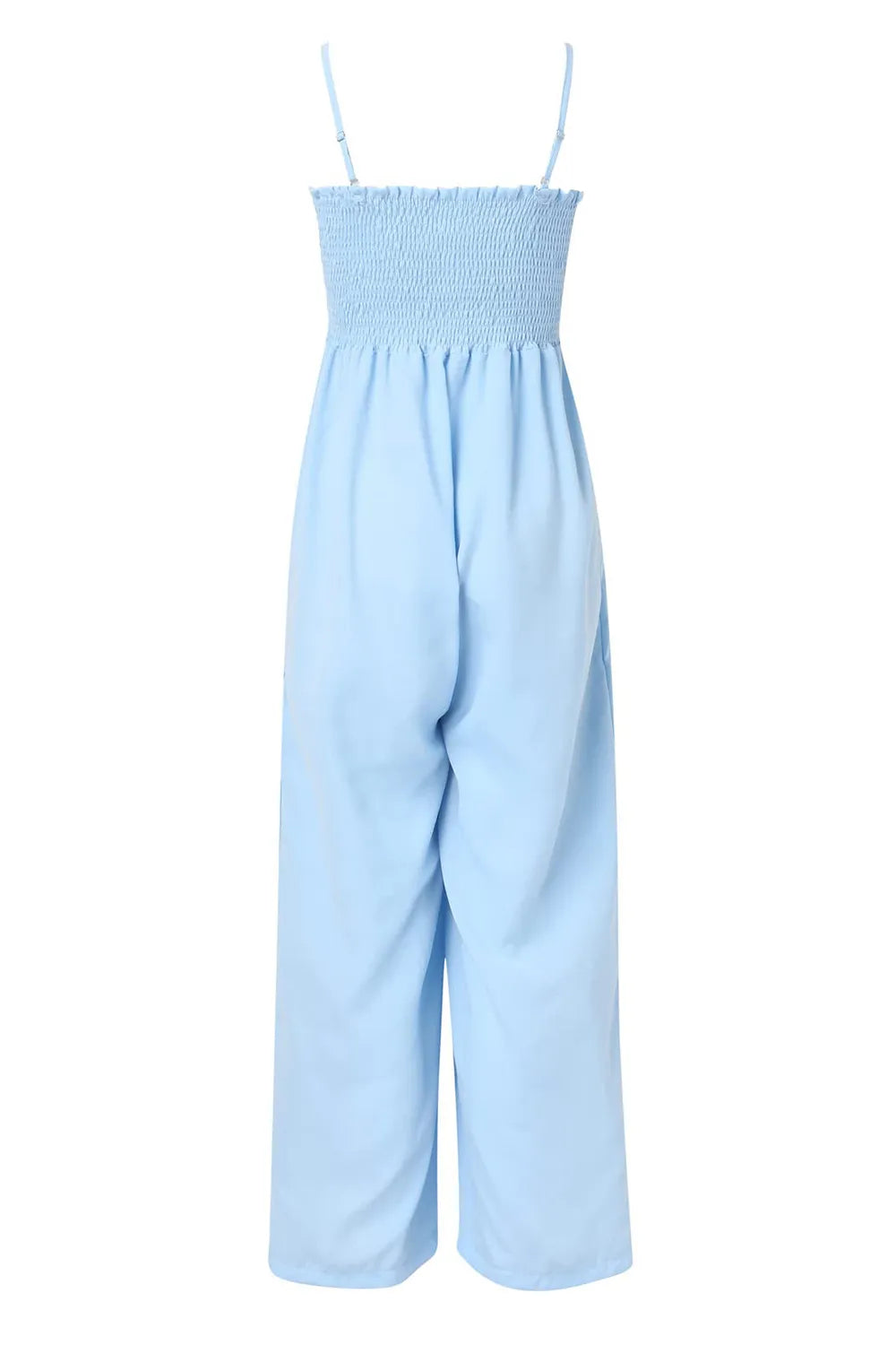 Smocked Spaghetti Strap Wide Leg Jumpsuit - Elvaré Store