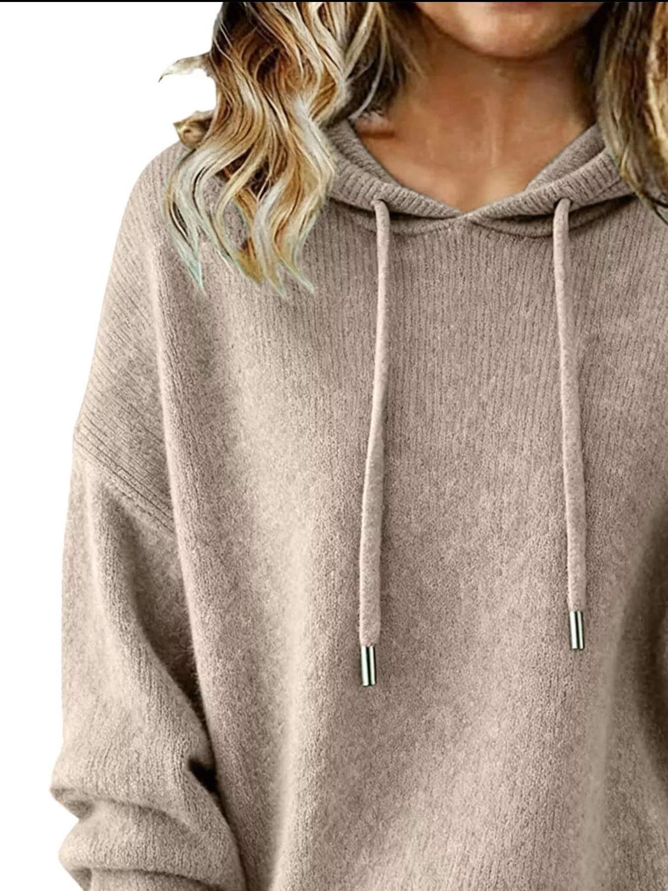 Drawstring Long Sleeve Hooded Sweater - Elvaré Store