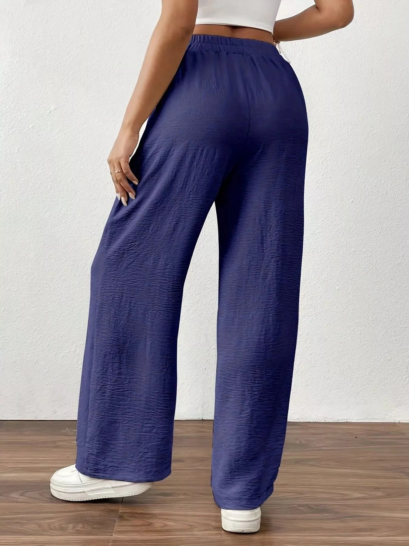 Casual Drawstring Wide Leg Pants - Elvaré Store