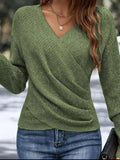 Surplice Long Sleeve Knit Top - Elvaré Store