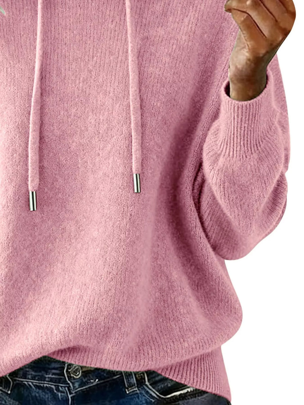 Drawstring Long Sleeve Hooded Sweater - Elvaré Store