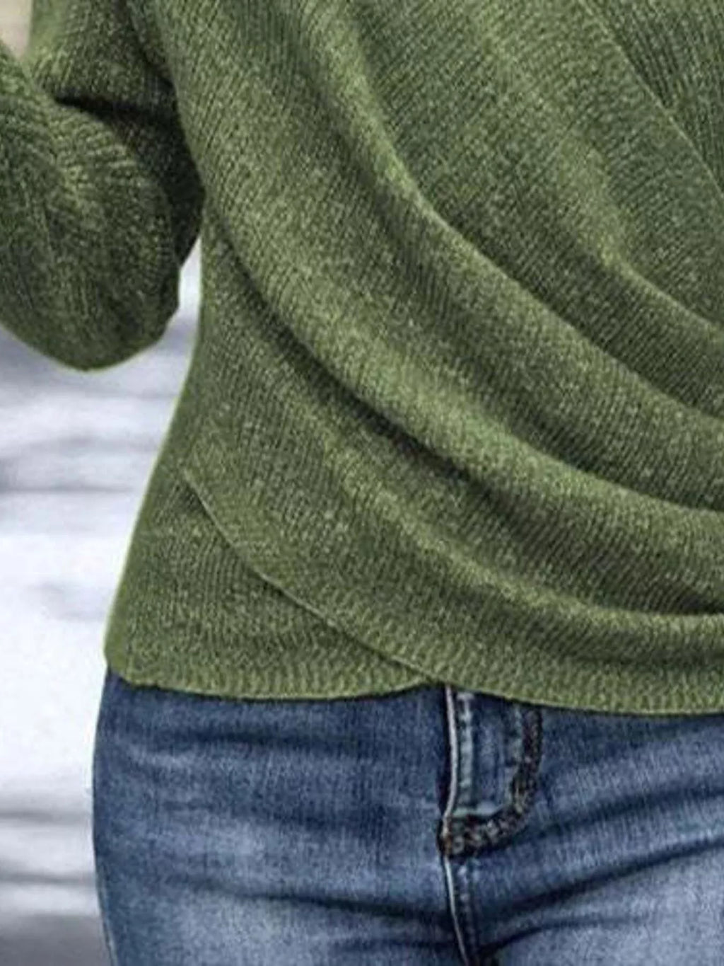 Surplice Long Sleeve Knit Top - Elvaré Store