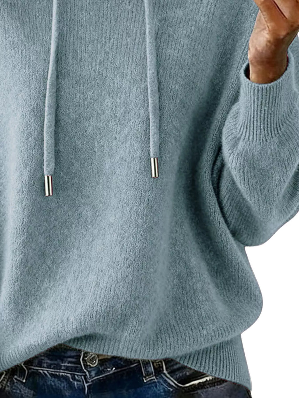 Drawstring Long Sleeve Hooded Sweater - Elvaré Store