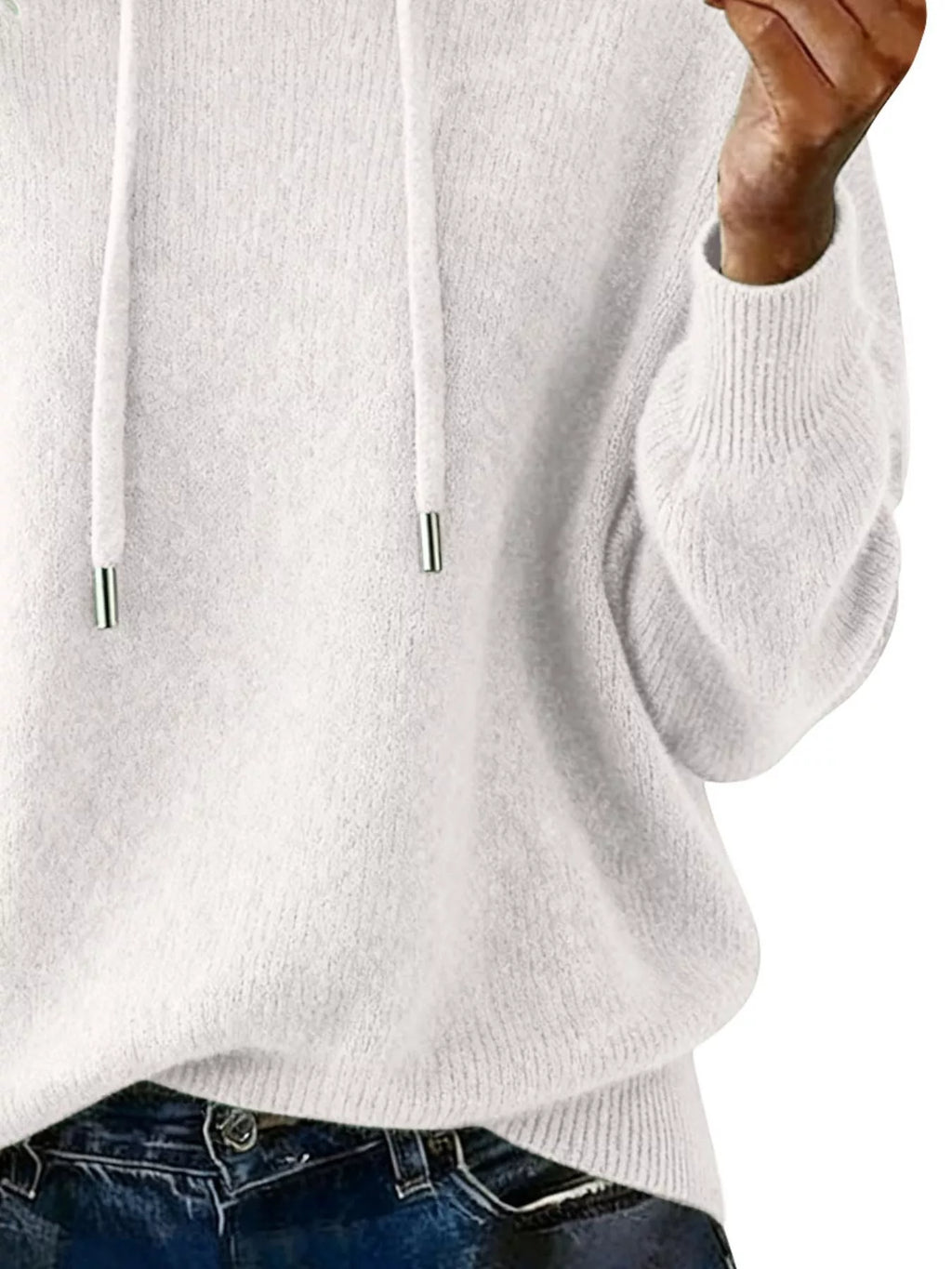 Drawstring Long Sleeve Hooded Sweater - Elvaré Store