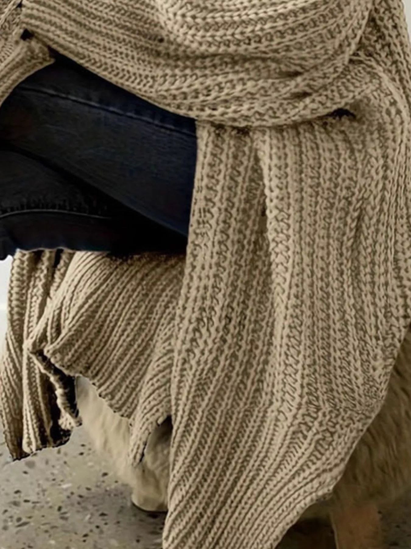Chunky Knit Open Front Cardigan - Elvaré Store