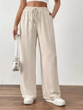 Casual Drawstring Wide Leg Pants - Elvaré Store