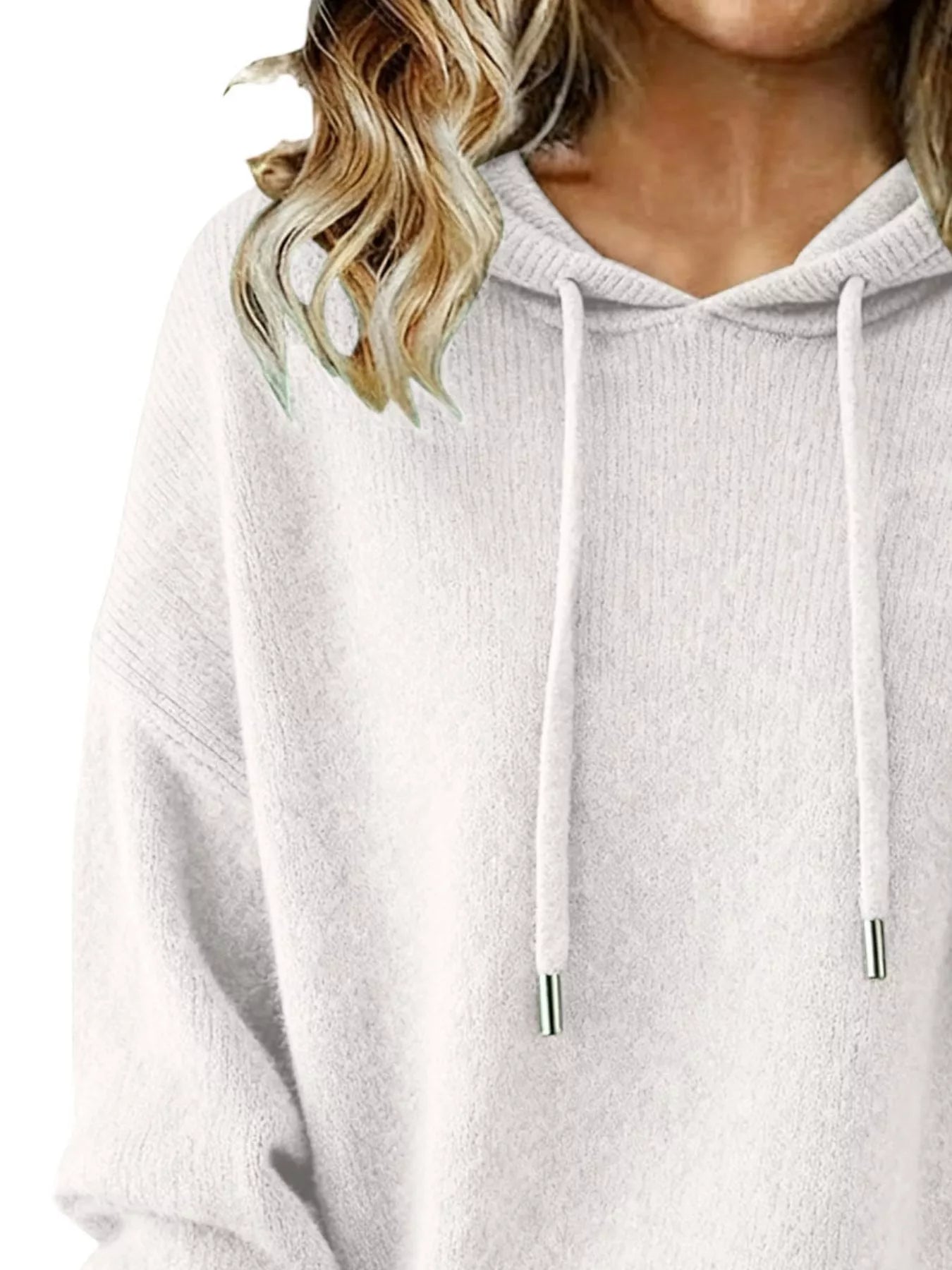 Drawstring Long Sleeve Hooded Sweater - Elvaré Store