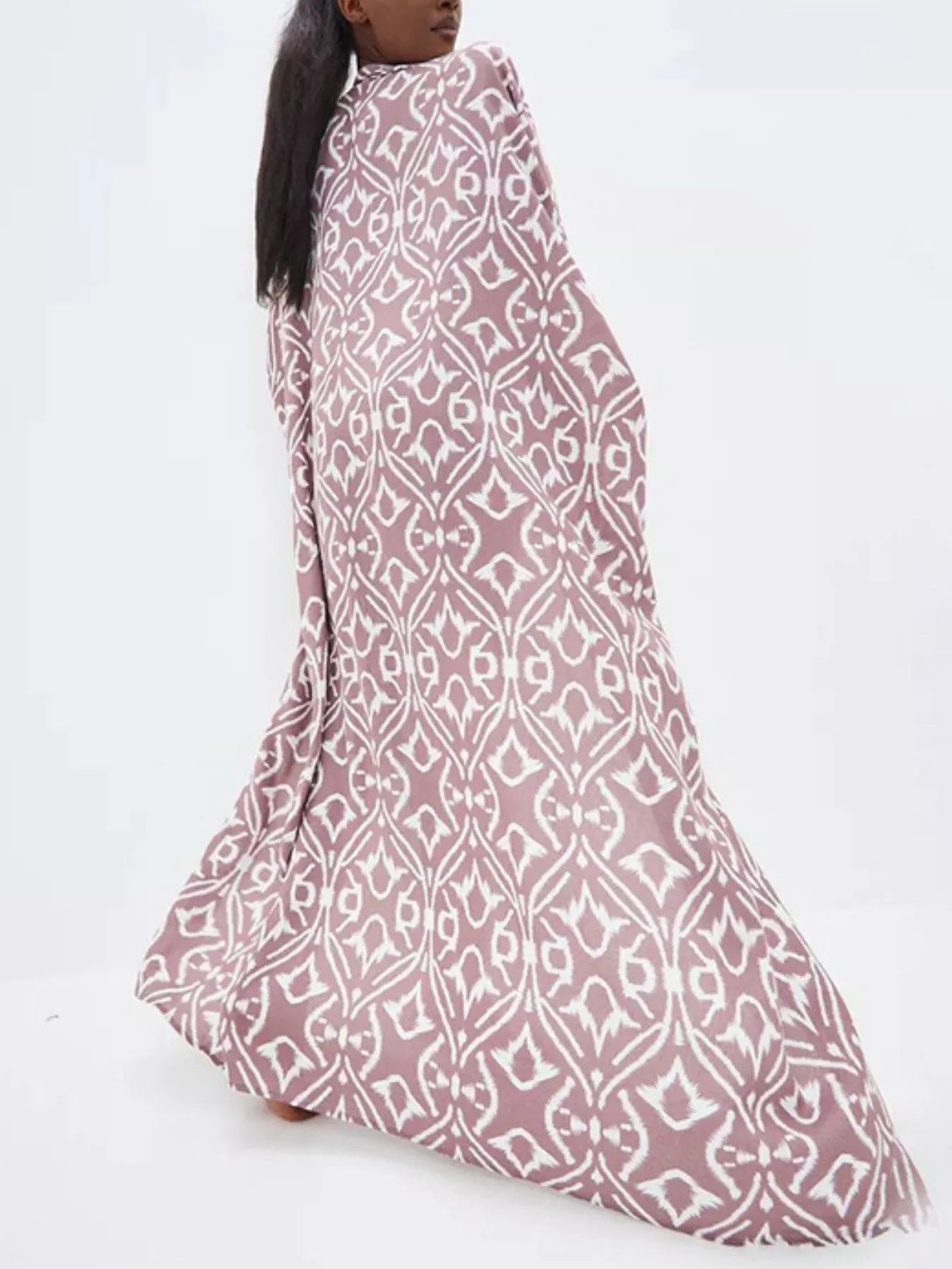 Geometric Print Surplice Beach Cover Up Dress - Elvaré Store