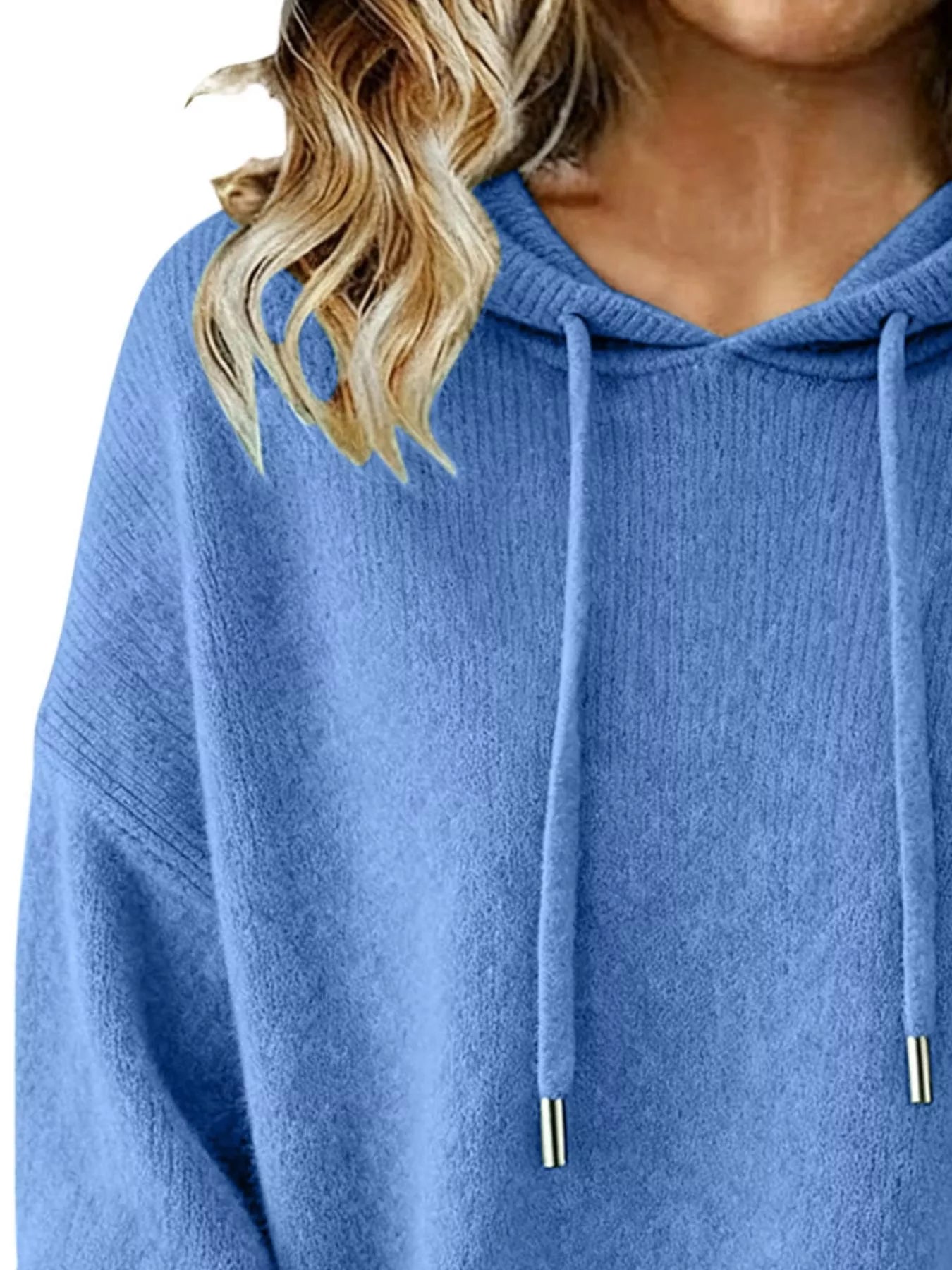 Drawstring Long Sleeve Hooded Sweater - Elvaré Store