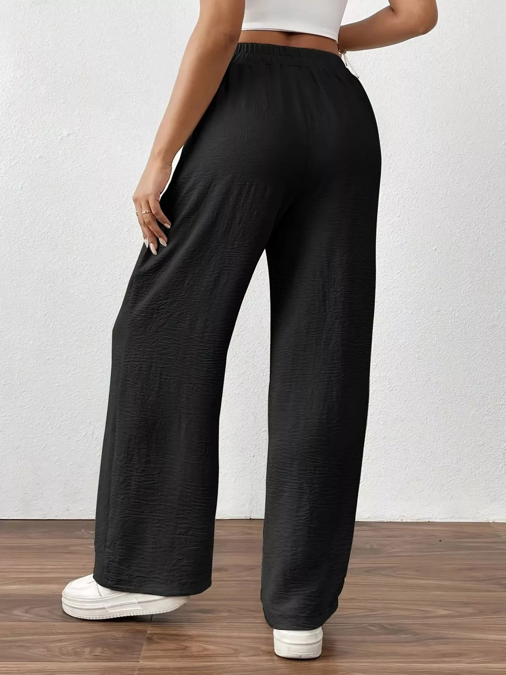 Casual Drawstring Wide Leg Pants - Elvaré Store