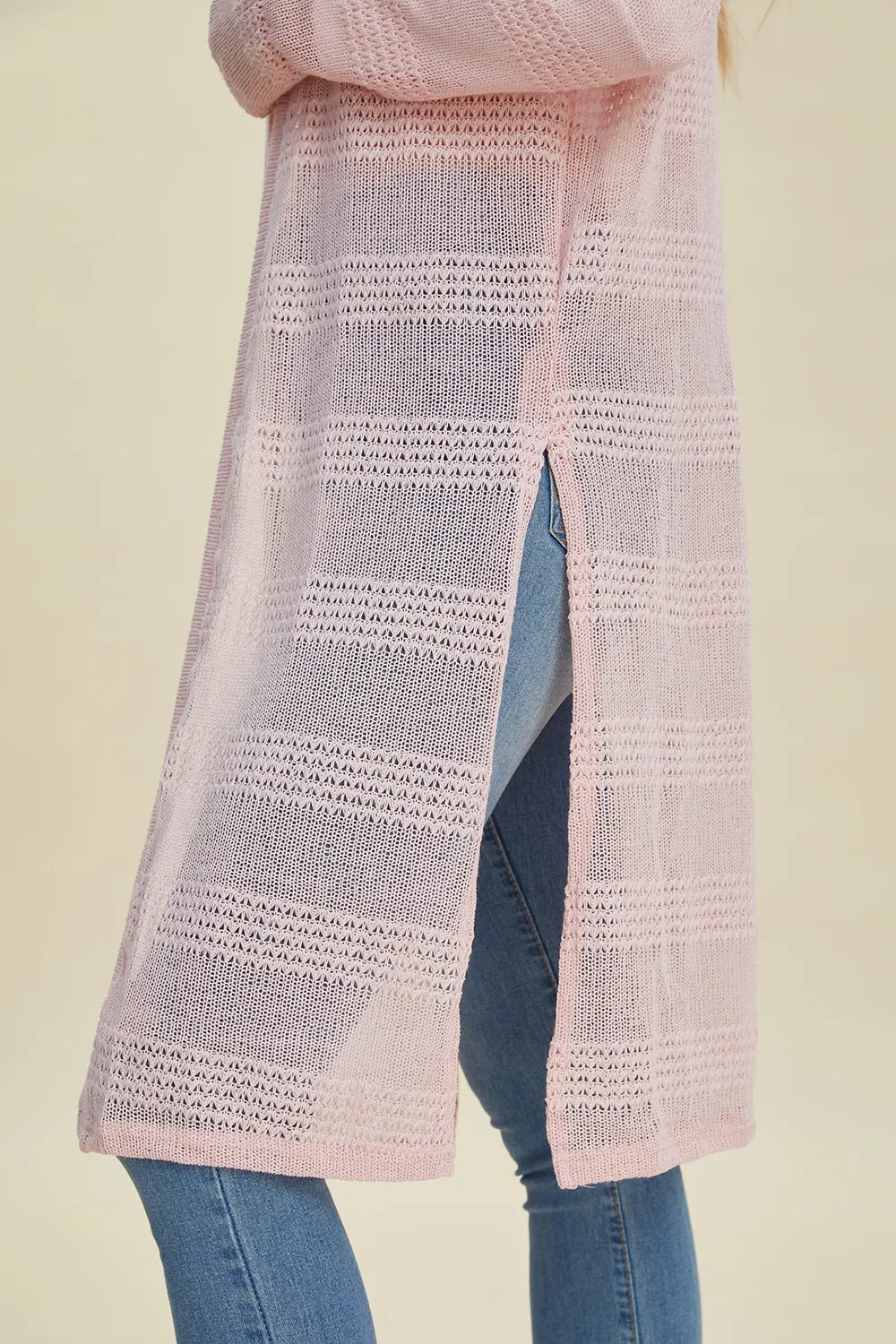 Double Take Full Size Open Front Longline Cardigan. - Elvaré Store