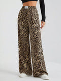 Full Size Leopard Print Wide Leg Pants Plus Size - Elvaré Store