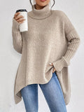 Turtleneck Dropped Shoulder Sweater - Elvaré Store