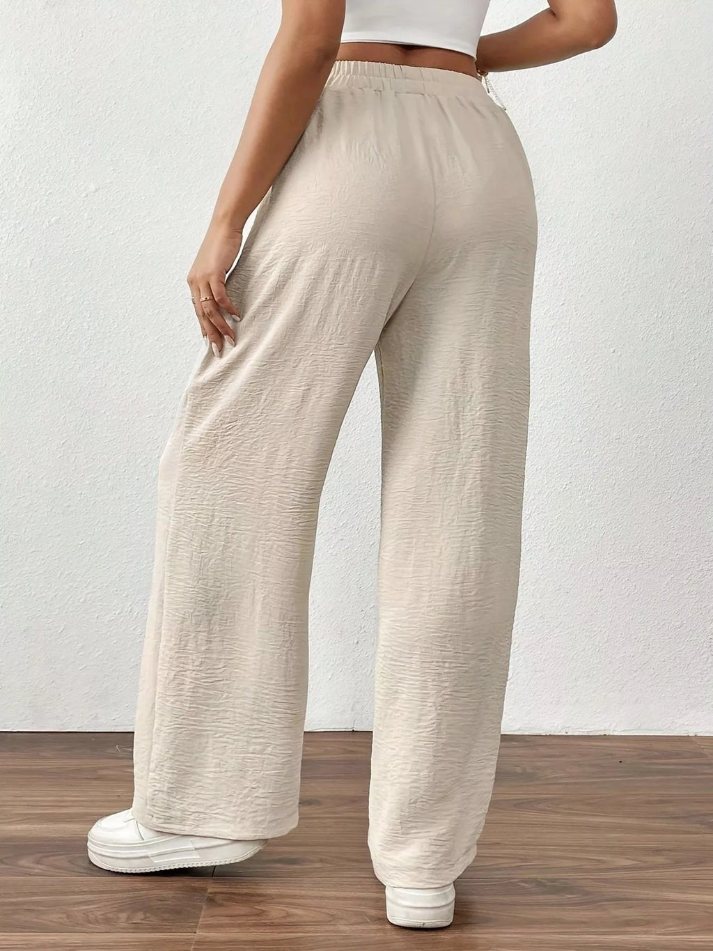 Casual Drawstring Wide Leg Pants - Elvaré Store