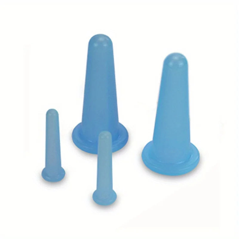 2Pcs/set Natural Silicone Cupping Massage Cup for Body Fac Neck Eye Massage Vacuum Tank Body Facial Care Anti-aging Beauty Tool