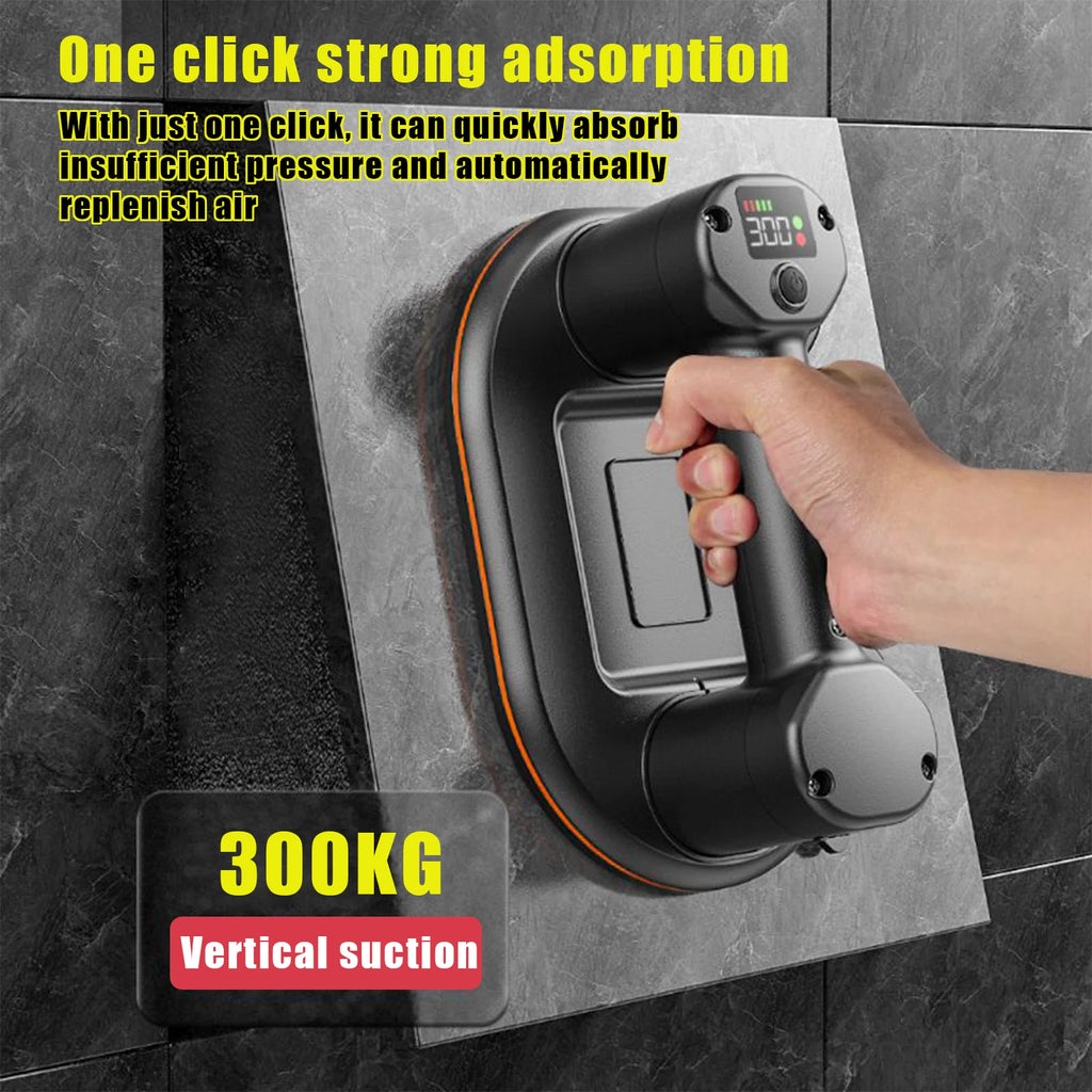 300KG Load Industrial Grade Electric Vacuum Suction Cup Heavy Duty Vacuum Lifter for Granite Tile Glass Wood Stone 3600mAh Batte