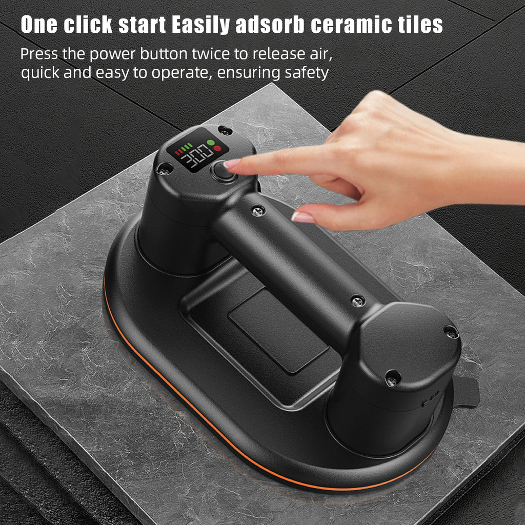 300KG Load Industrial Grade Electric Vacuum Suction Cup Heavy Duty Vacuum Lifter for Granite Tile Glass Wood Stone 3600mAh Batte