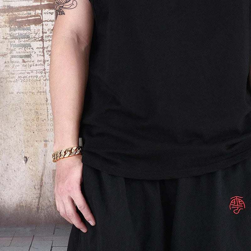 17mm Chunky Cuba Chain Bracelet For Men Stainless Steel 316L Cool Hand Thick Chain Jewelry