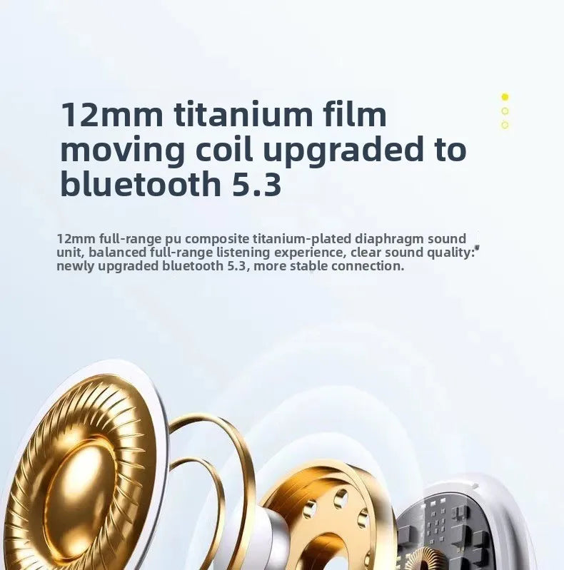 2025 for V5.3 Ear-Clip Wireless Headphones Bone Conduction ENC Noise Cancellation IPX5 Waterproof 30ms Low Delay Sports