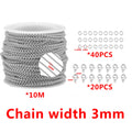 10m Stainless Steel Gold Box Chains Jump Ring and Lobster Clasp Jewelry Set for DIY Necklace Bracelet Anklet Making Wholesale