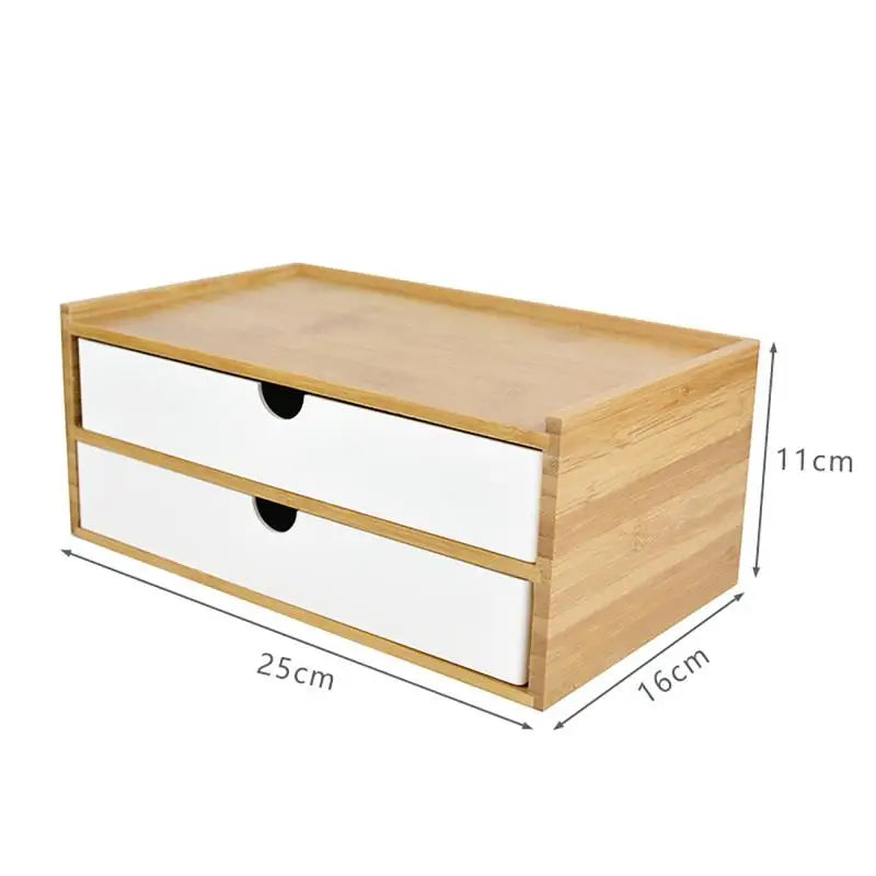 1-3 Layer Bamboo Storage Box Sundries Cosmetic Jewelry Stationery Headset Storage Box Home office hotel Storage Drawers