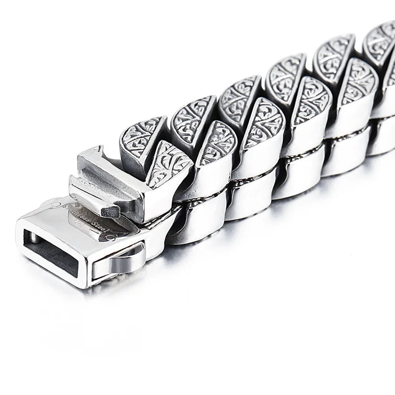 17mm Chunky Cuba Chain Bracelet For Men Stainless Steel 316L Cool Hand Thick Chain Jewelry
