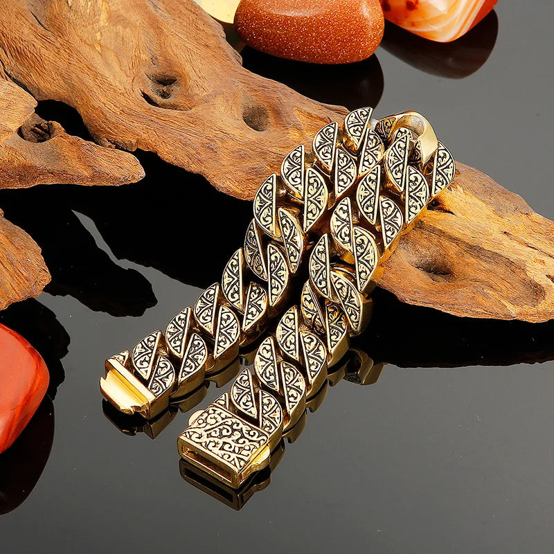 17mm Chunky Cuba Chain Bracelet For Men Stainless Steel 316L Cool Hand Thick Chain Jewelry