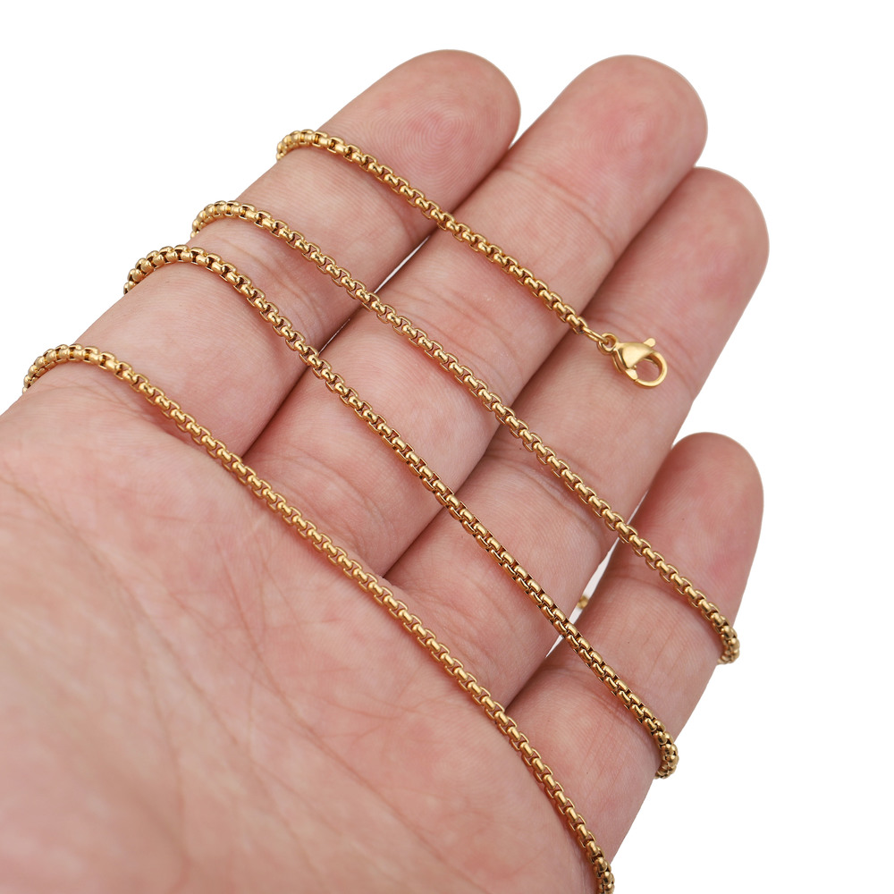 10m Stainless Steel Gold Box Chains Jump Ring and Lobster Clasp Jewelry Set for DIY Necklace Bracelet Anklet Making Wholesale