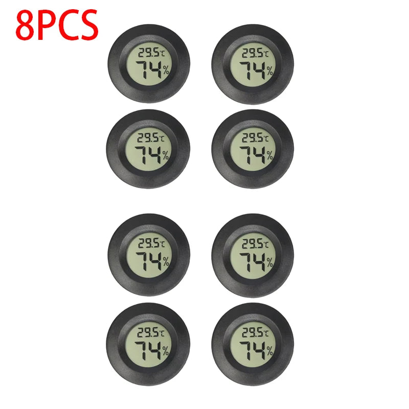 2/4 Pcs Mini Hygrometer Thermometer Fahrenheit or Celsius Meter Digital LCD Monitor Indoor Room Round Humidity Temperature Gauge