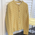 Yellow Loose Short Tops Cardigan Sueter Mujer Preppy Style Sweet Korean Women Sweaters Japanese Solid Knitted Coats Y2k O Neck