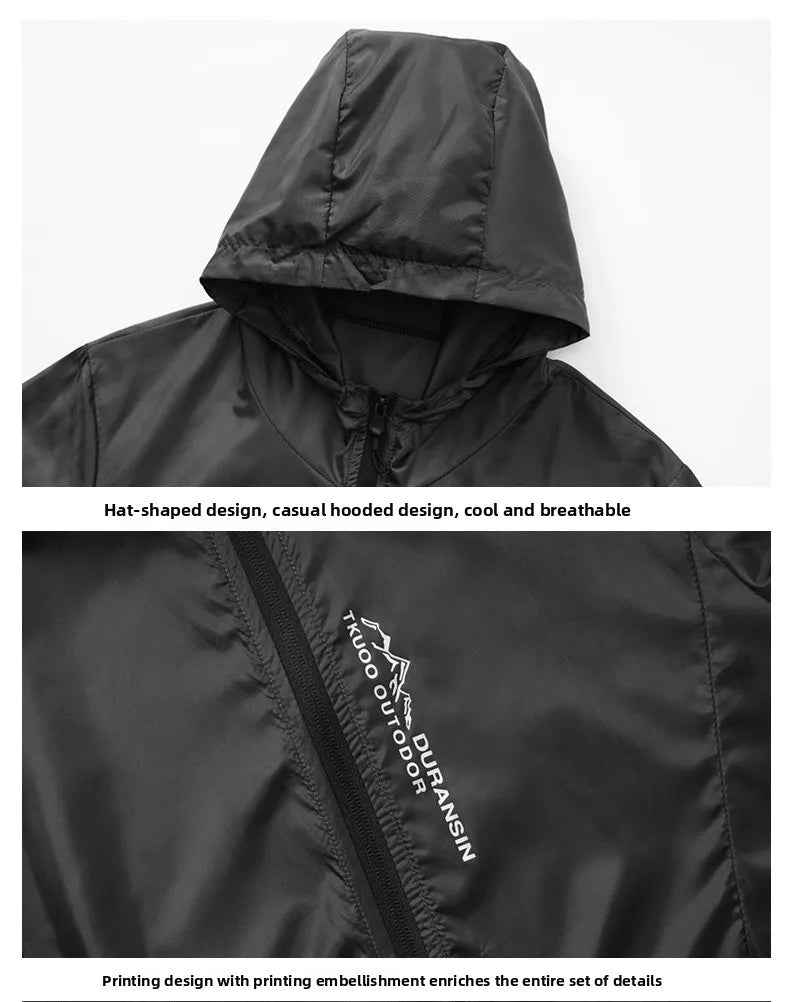 Summer Men's Sunscreen Jacket Ultra Light Ice Silk Breathable UPF50+UV Resistant Cycling Coat City Commuter Outdoor Hiking Jacke