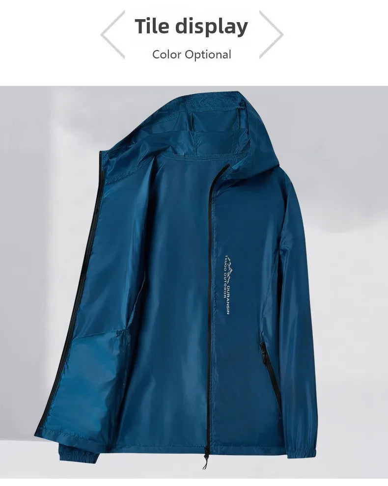 Summer Men's Sunscreen Jacket Ultra Light Ice Silk Breathable UPF50+UV Resistant Cycling Coat City Commuter Outdoor Hiking Jacke