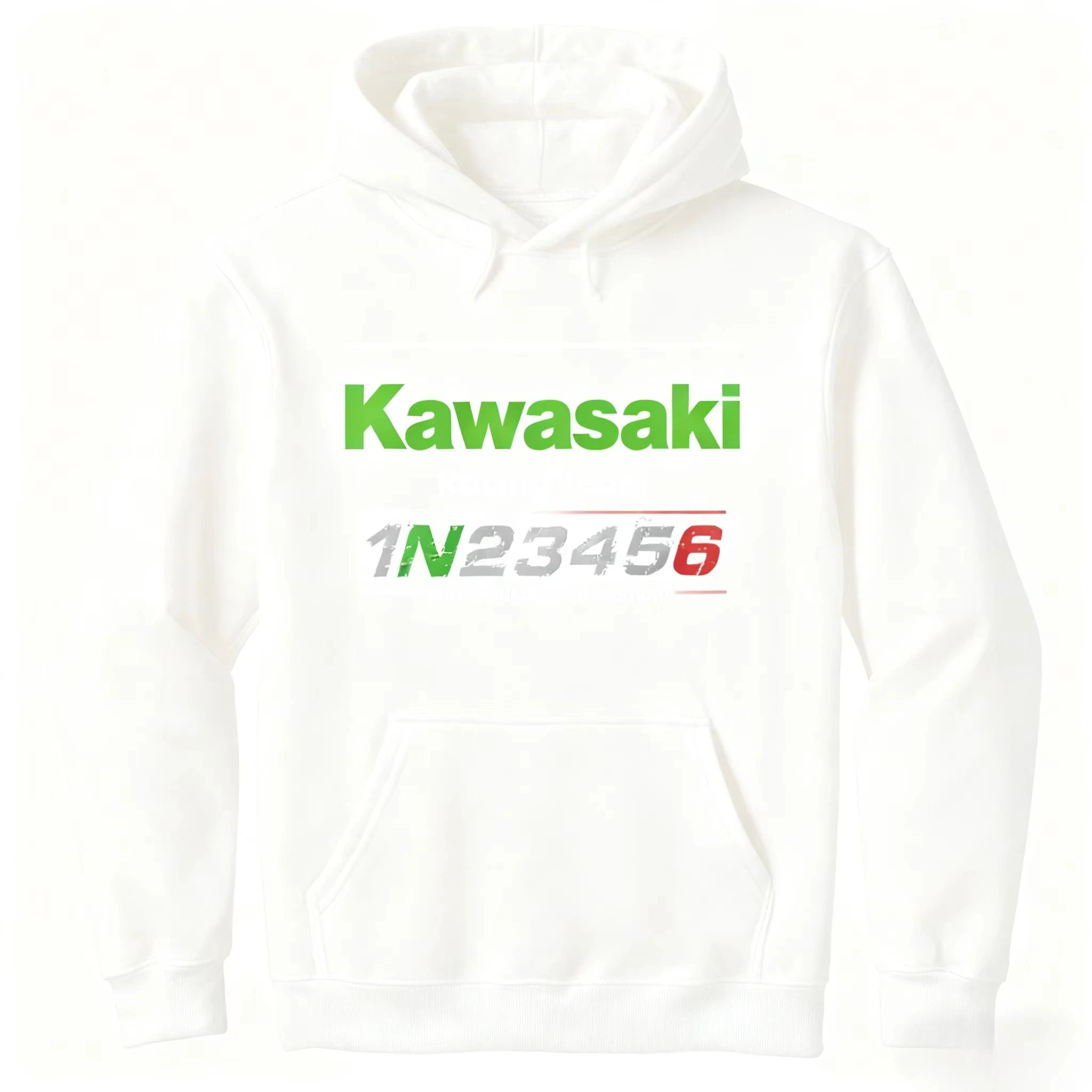 New trendy retro Kawasaki print hooded sweatshirt for men and women in the 2025 autumn/winter collection