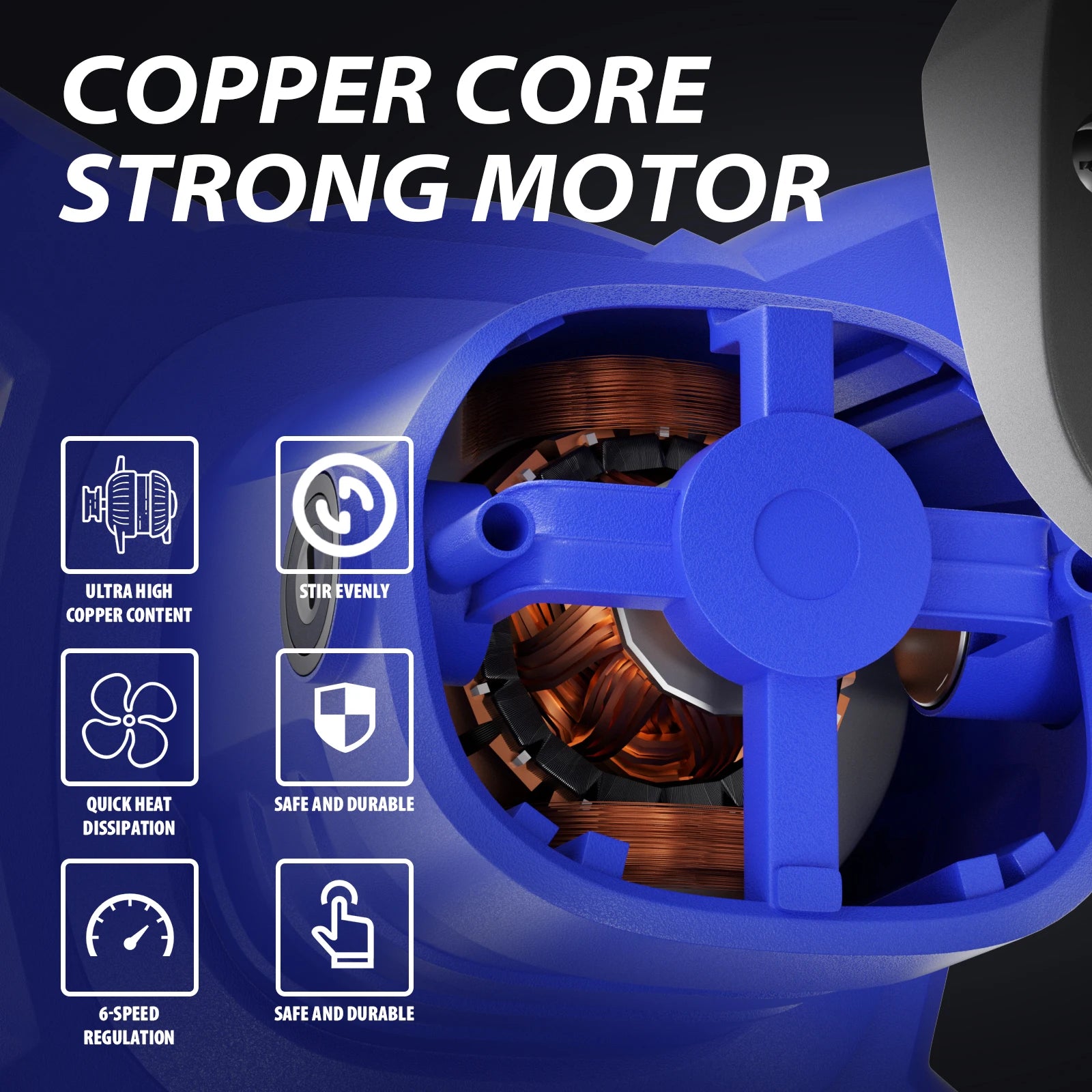 2800W Portable Paddle Mixer 6 Speed, Electric Stirrer Drill Mix Stirring Tool, for Mortar Grouts Paint Cement Plaster Plastering