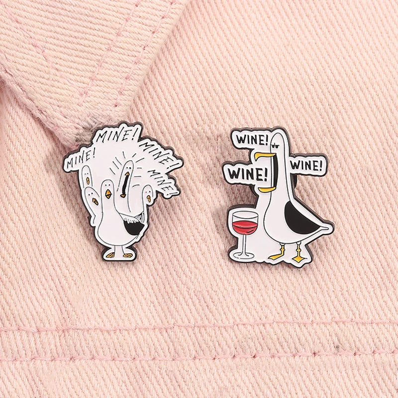 2-6pcs/set Cartoon Silly Goose Enamel Pins Trust Me I'm A Duckctor Animal Brooches Lapel Badge Funny Jewelry Gitfs For Friends