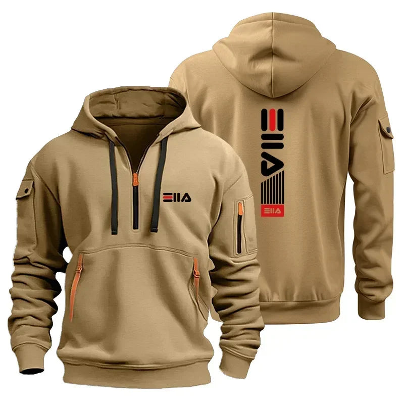 Fashionable men's pullover, outdoor jogging and fitness casual sweatshirt, Spring and Autumn 2025 new men's long-sleeved hoodie