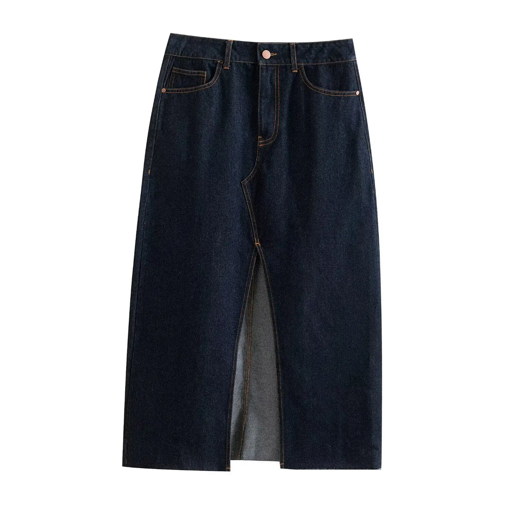 Nlzgmsj Spring Women Casula Denim Long Skirts Sets New Fashion Denim Cropped Vest Coat Women Suit Casual Set Womens Outfits ﻿