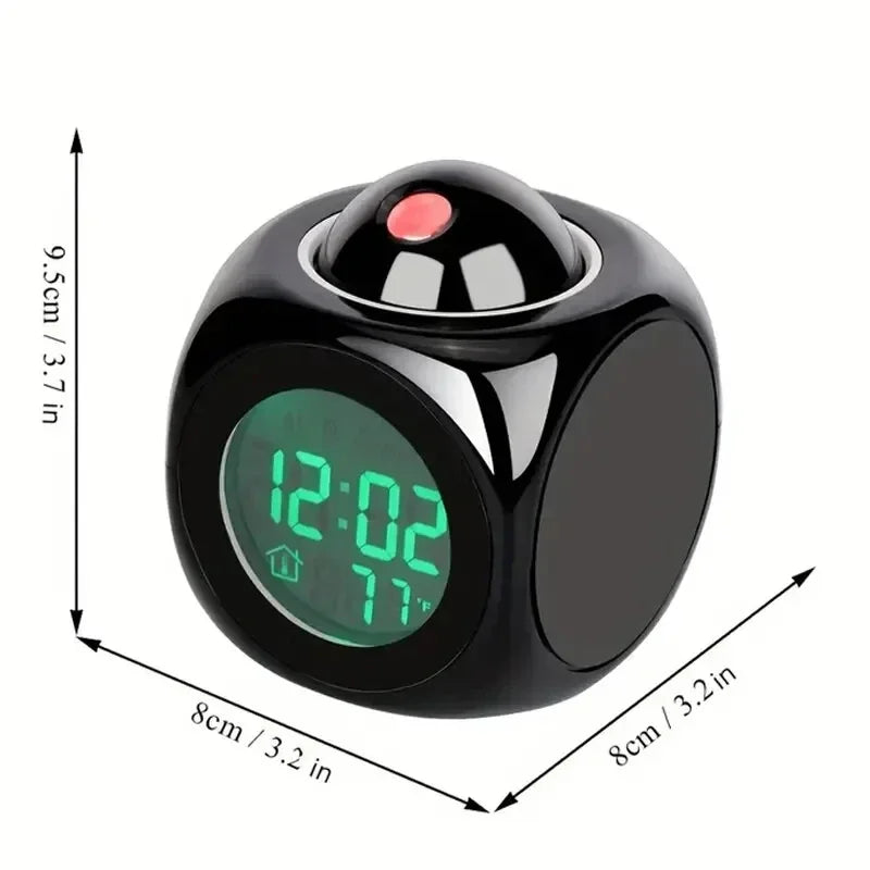 1PCProjection Alarm Clock Ceiling Display Snooze Desk Table Clock Voice Multifunction Digital Projection Clock Temperature Displ