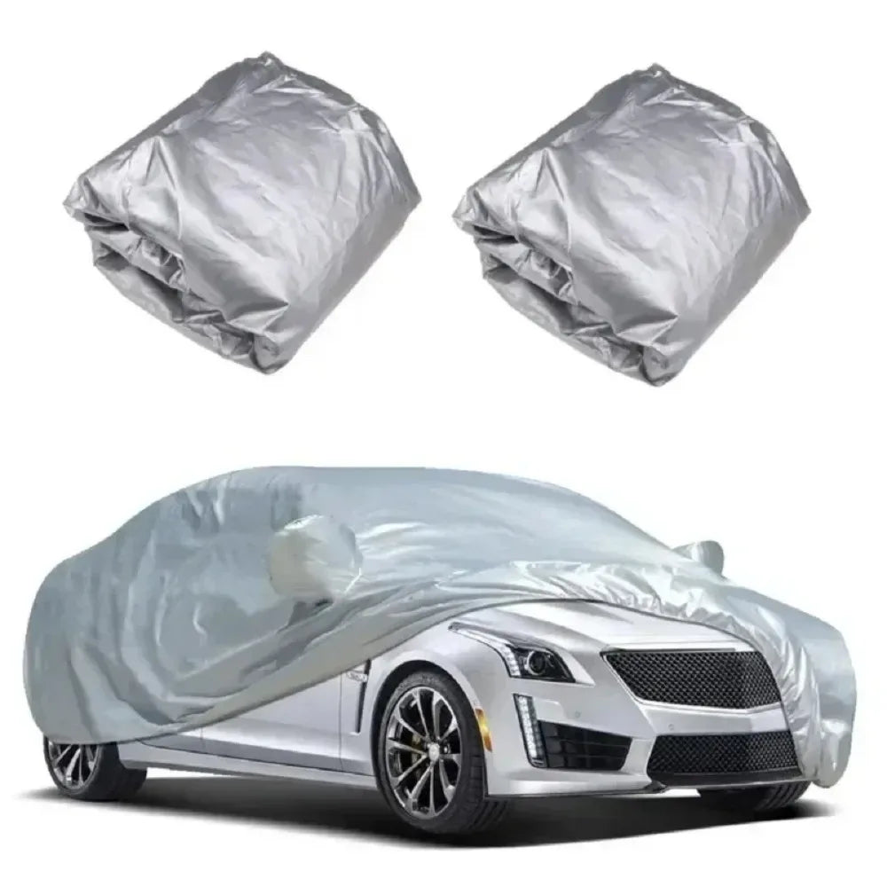 1 PCS Four Seasons Fit Full Car Cover Waterproof Dustproof PE Film Coat Aluminum Protective Sunshade UV Ray Reflectioncar Cover