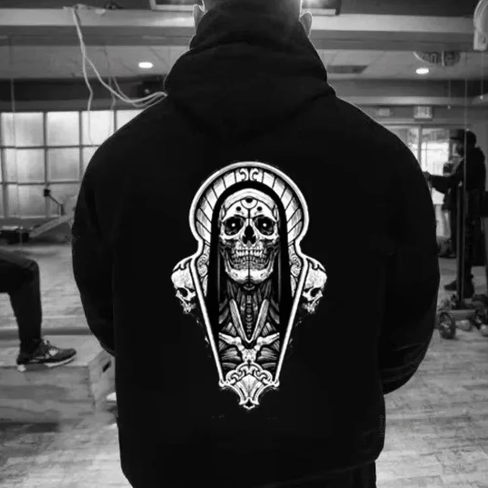 Men's and Women's Santa Claus Death Hooded Sweatshirts Printed Sportswear Essential Autumn and Winter Jerseys Novel