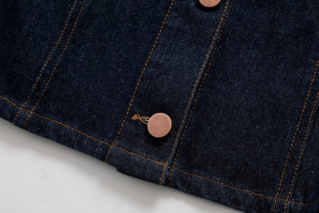 Nlzgmsj Spring Women Casula Denim Long Skirts Sets New Fashion Denim Cropped Vest Coat Women Suit Casual Set Womens Outfits ﻿