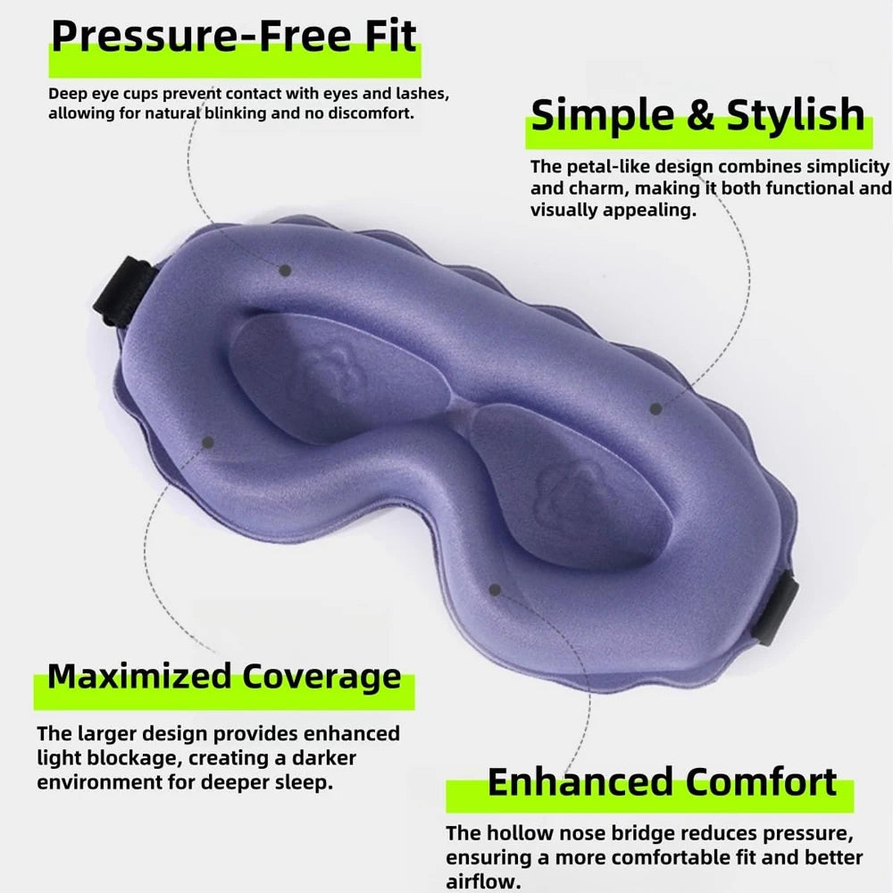 3D Sleeping Mask Block Out Light Soft Padded Sleep Mask for Eyes Slaapmasker Eye Shade Blindfold Sleeping Aid Face Mask Eyepatch