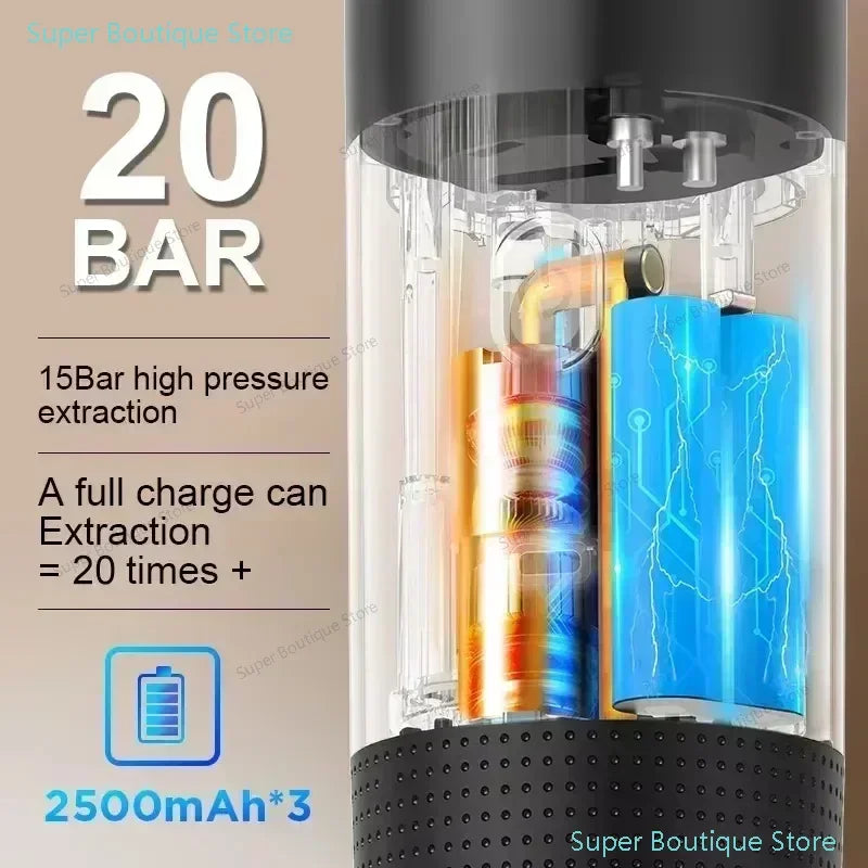 3-in-1 Portable Capsule Coffee Maker, Wireless Heating Electric Espresso Coffee Maker for Car Home, Travel Camping Coffee Maker