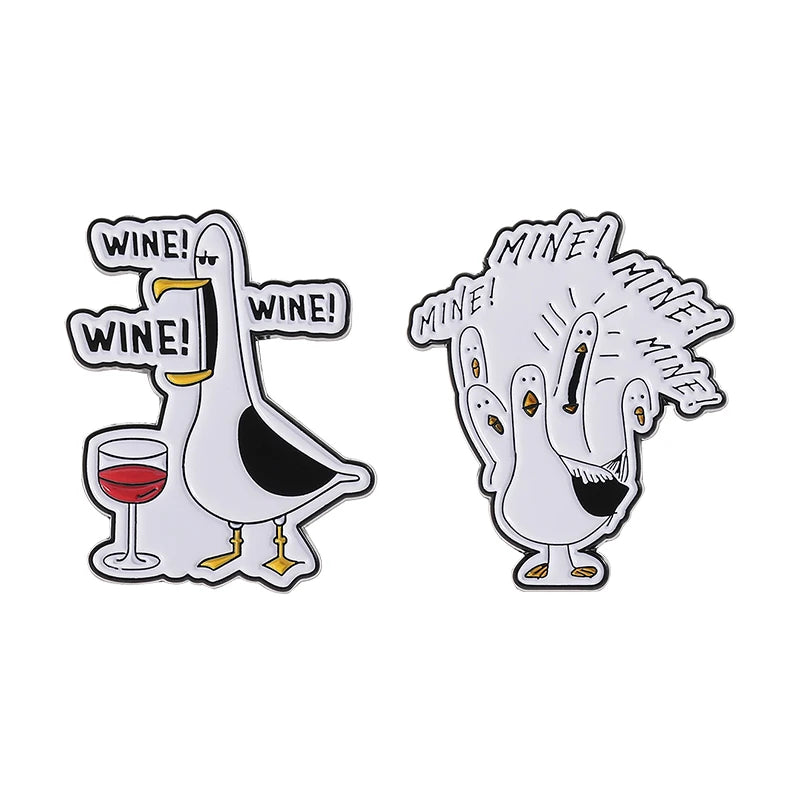 2-6pcs/set Cartoon Silly Goose Enamel Pins Trust Me I'm A Duckctor Animal Brooches Lapel Badge Funny Jewelry Gitfs For Friends