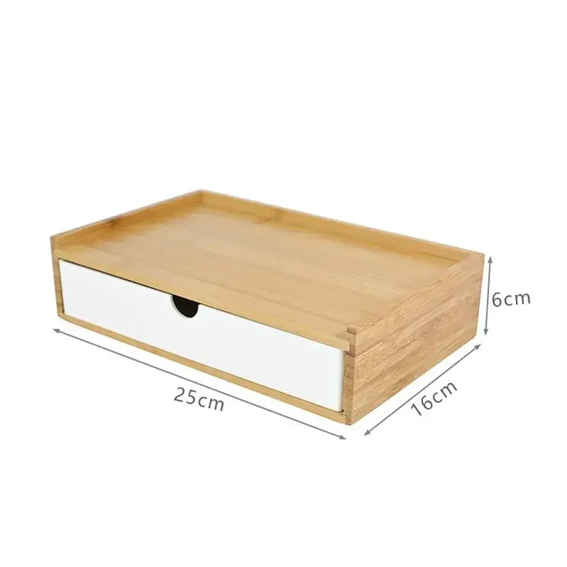 1-3 Layer Bamboo Storage Box Sundries Cosmetic Jewelry Stationery Headset Storage Box Home office hotel Storage Drawers