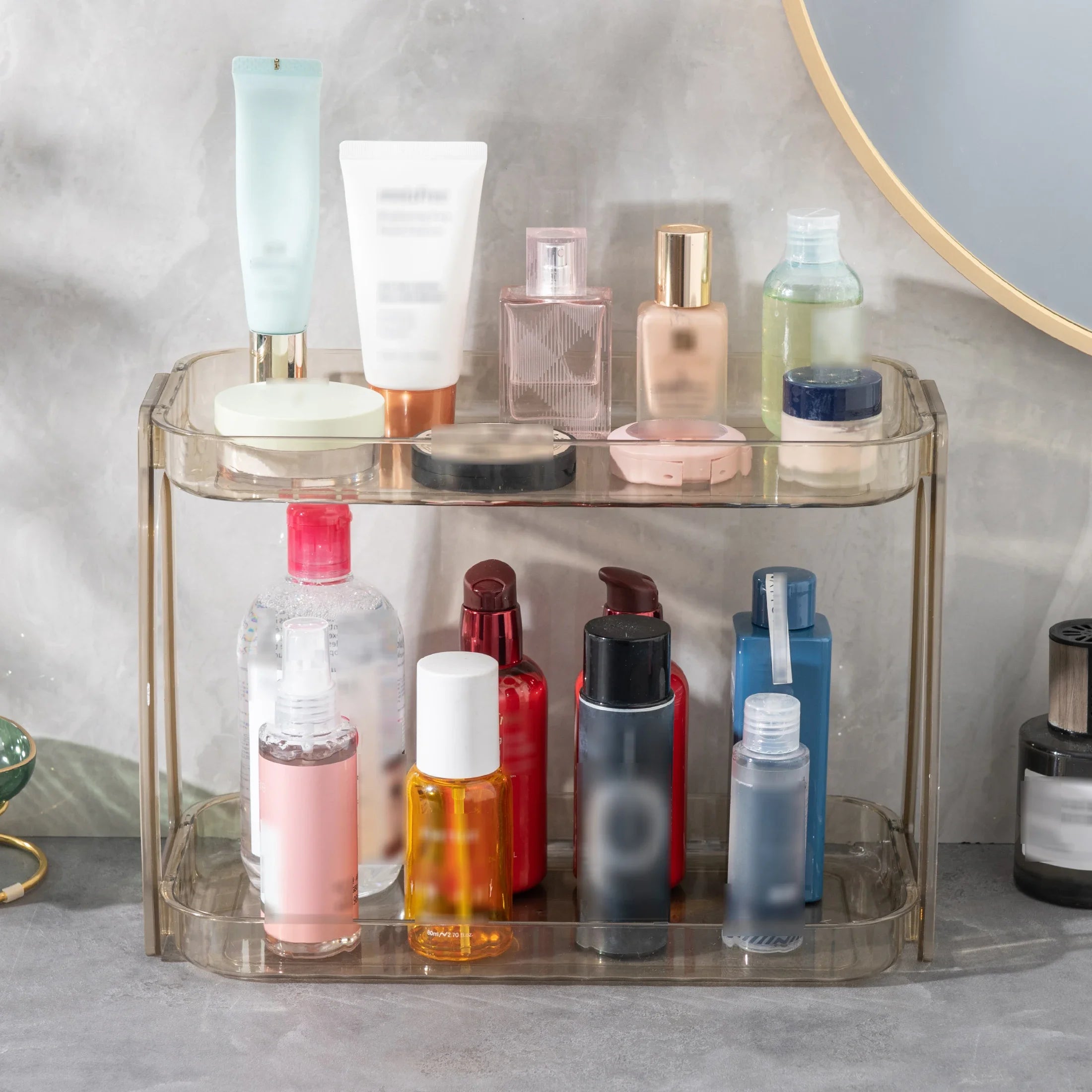 1pc Versatile  Cosmetic Organizer - Transparent, Multi-Layer Storage For Makeup & Skincare, Perfect For Bathroom & Bedroom