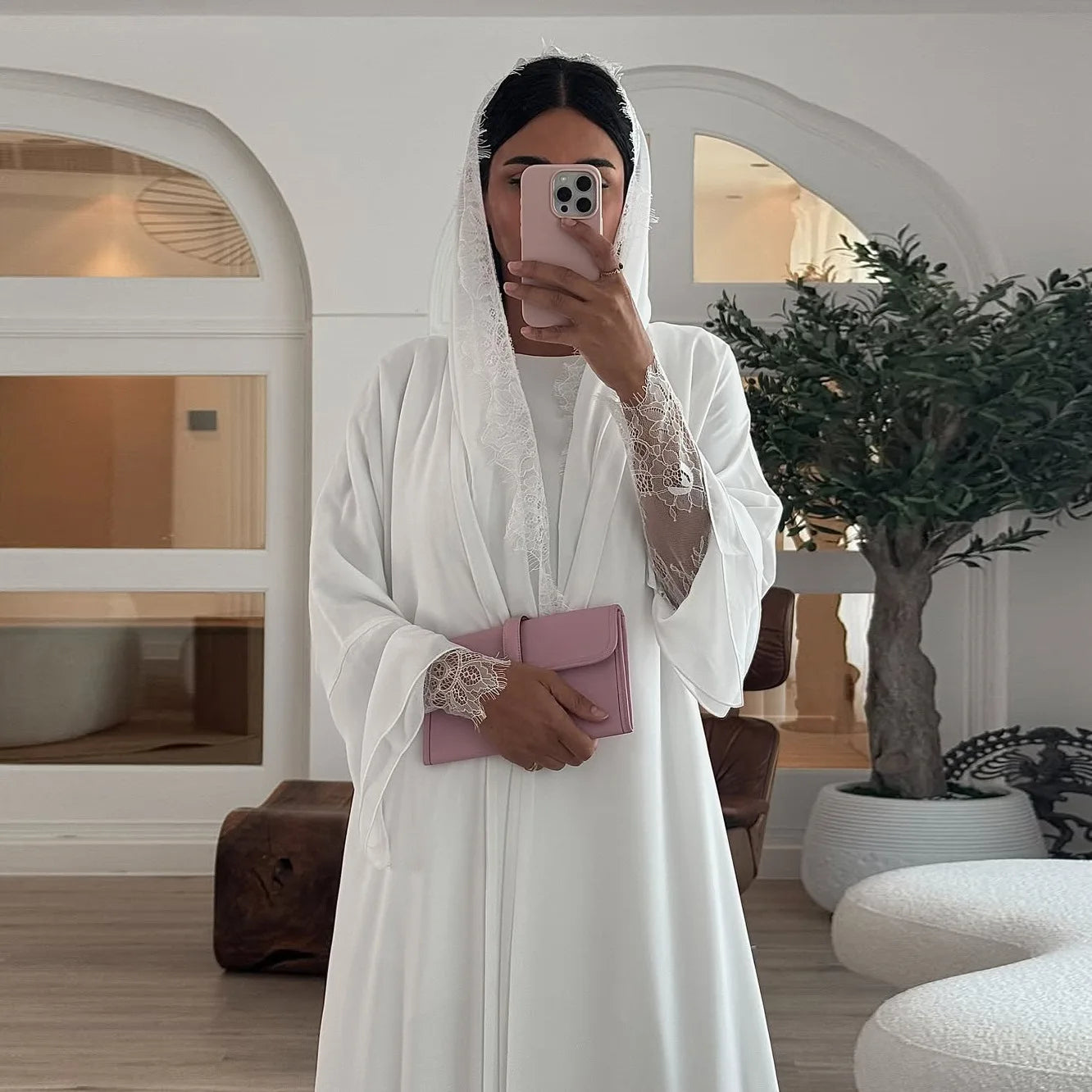 Eid Muslim Hijab Abaya Women Hollow Out Sleeve Abayas with Scarf Cardigan Jalabiya Party Dresses Dubai Kaftan Vestidos Long Robe