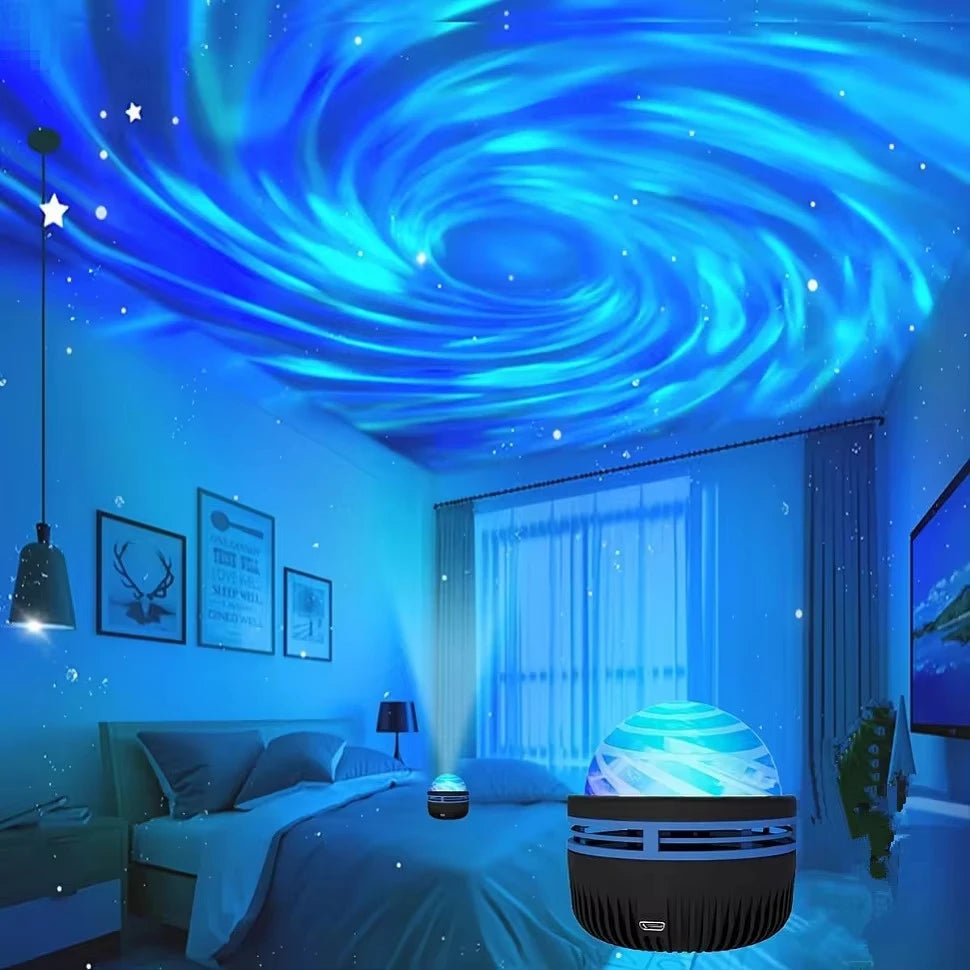 1pc Star Projector, Galaxy Projector, Water Ocean Wave Projector For Bedroom Night Light  Room Decor With 7-Colors Patterns