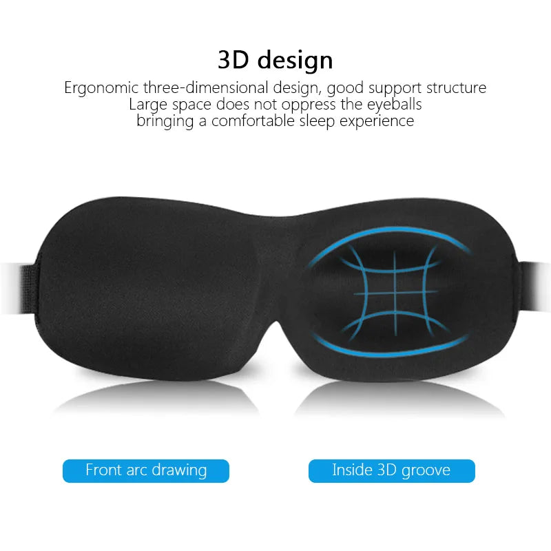 3D Sleeping Eye Mask Travel Rest Aid Eye Cover Patch Paded Soft Sleep Mask Portable Blindfold Travel Lunch Relax Break Eye Mask